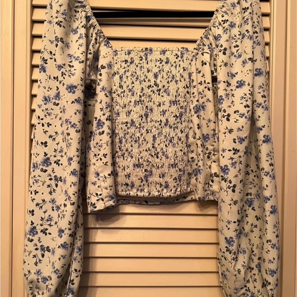 Abercrombie & Fitch Blue Floral Blouse - Picture 3 of 4